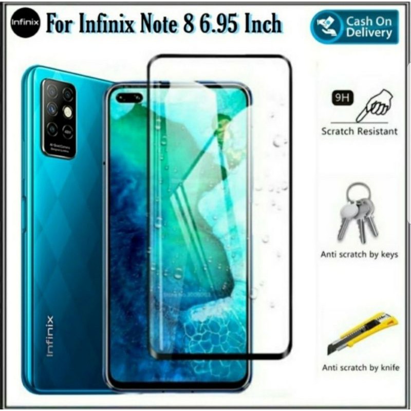 

TEMPERED GLASS FULL LEM INFINIX NOTE 8 NEW 2020 BENUA CAHAYA