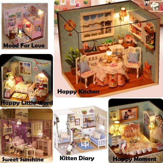 BEST SELLER MINIATUR RUMAH RUMAH BONEKA DIY MINIATURE HOUSE DOLL HOUSE DIY HAPPY SHOPING