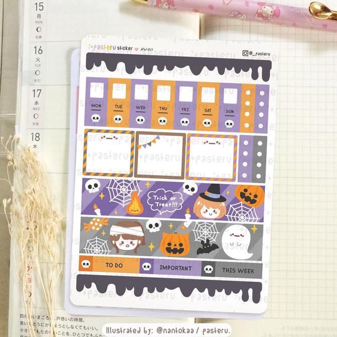 

Cute Halloween -Hobonichi Weeks Kit - Planner Sticker / Bullet Journal