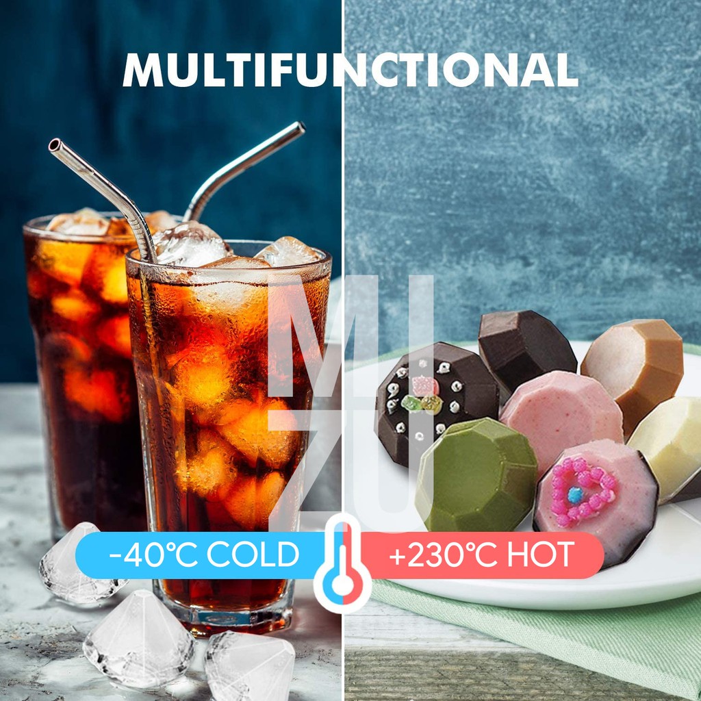 MIZU HOSEKI 4/6 Diamond Silicone Ice Mold Mould Cetakan Es Batu Berlian Agar Pudding Coklat Resin-2