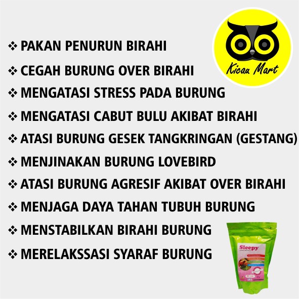 PAKAN MAKANAN OBAT PENURUN PENSTABIL OVER BIRAHI OB SLEEPY LOVEBIRD STABILIZER BIRD FOOD PSLCRGC