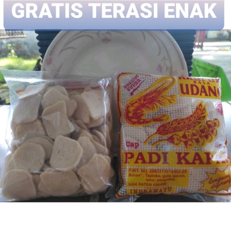 

Kerupuk Udang Asli Cap Padi Kapas 250 Gram ( Ukuran Kancing / Kecil/dolar ) Enak, Gurih