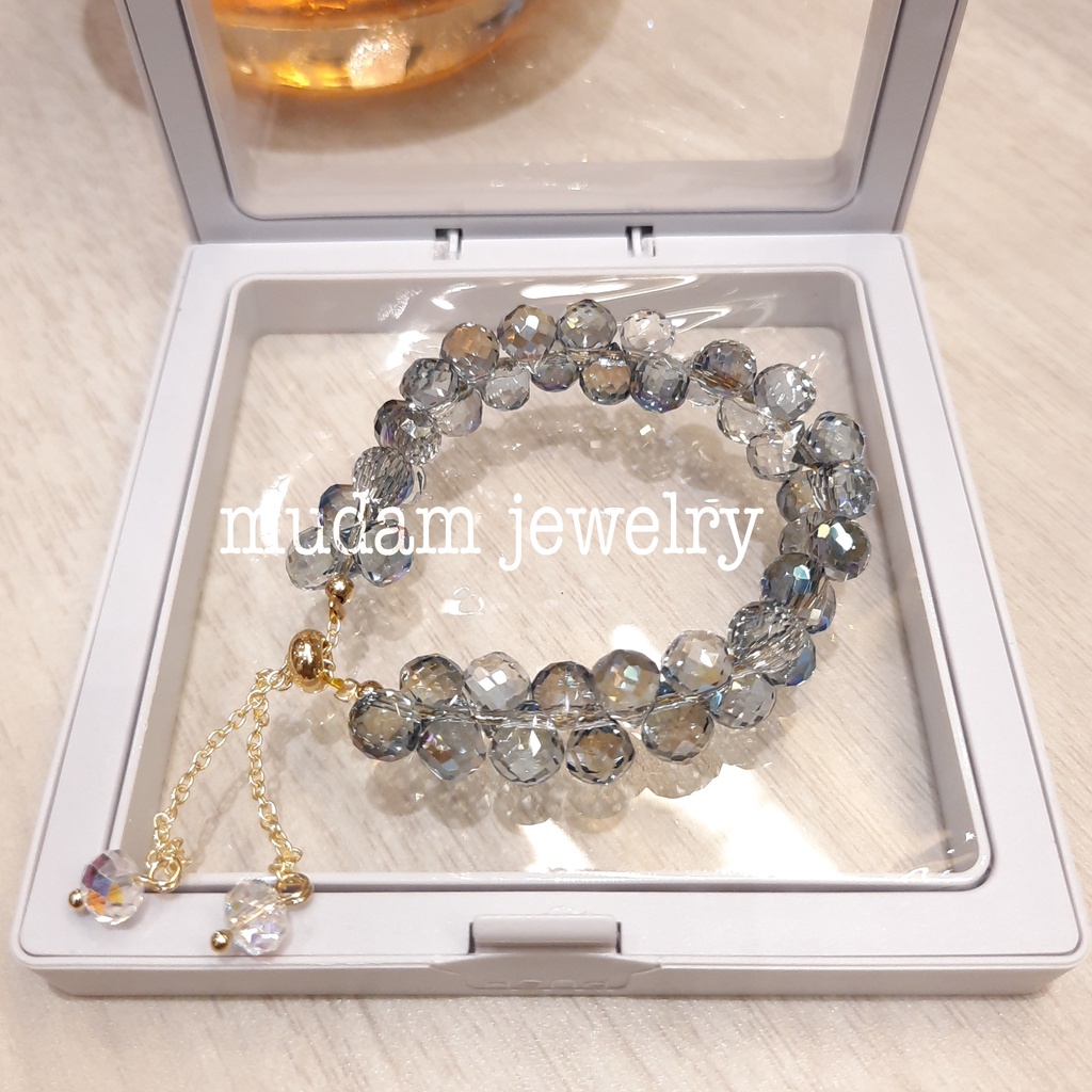 Gelang Serut Batu Kristal Atifisial FREE BOX