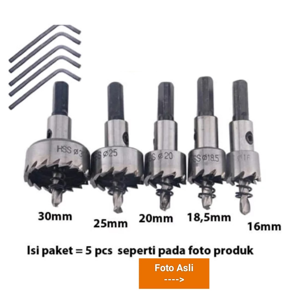 Mata Bor Besi Titanium / Hole Saw Metal Set Titanium / Mata Bor Hole Saw Lubang Besi