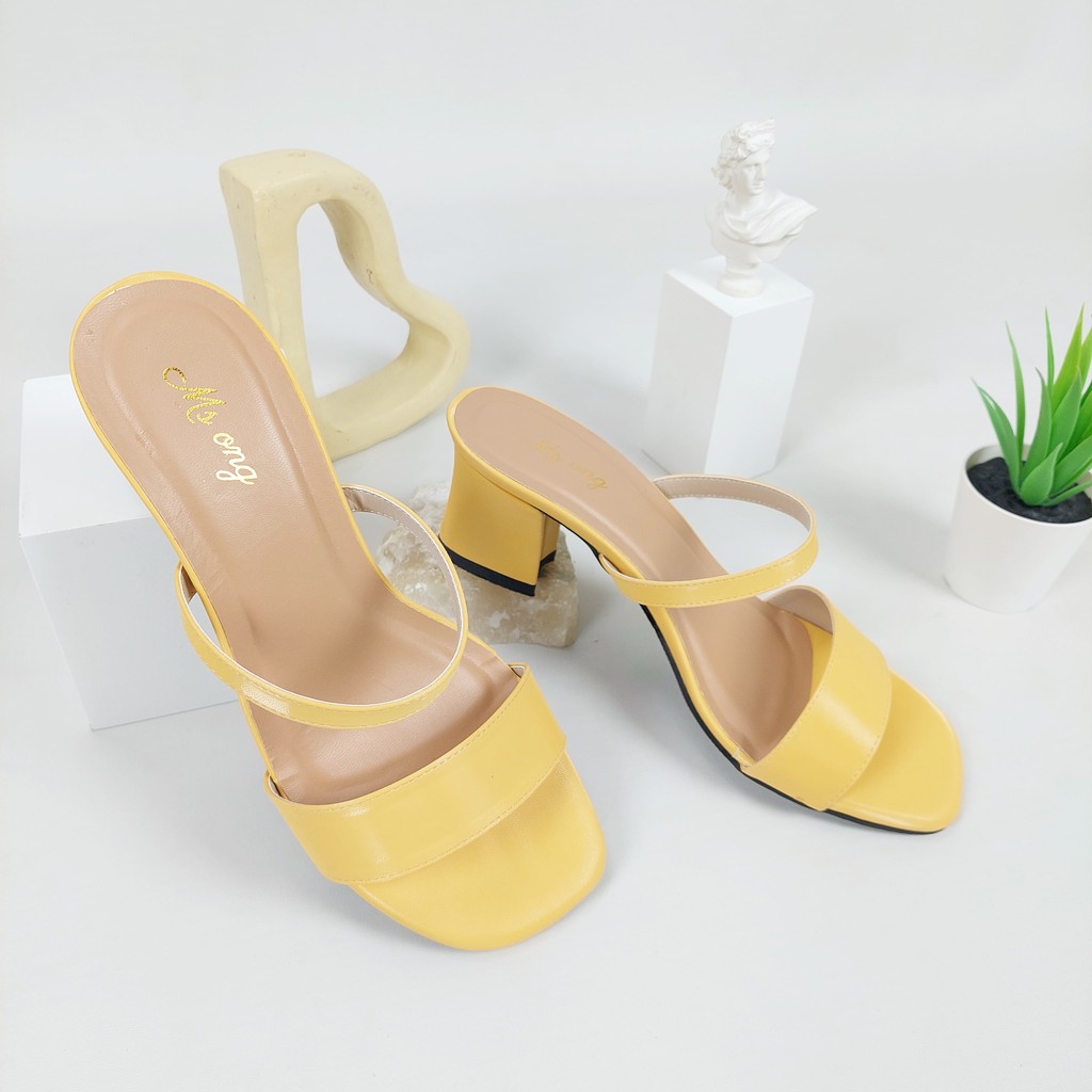 Ms Sandal High Heels Hak Tahu Tali Chunky Wanita Impor Murah Msh 07