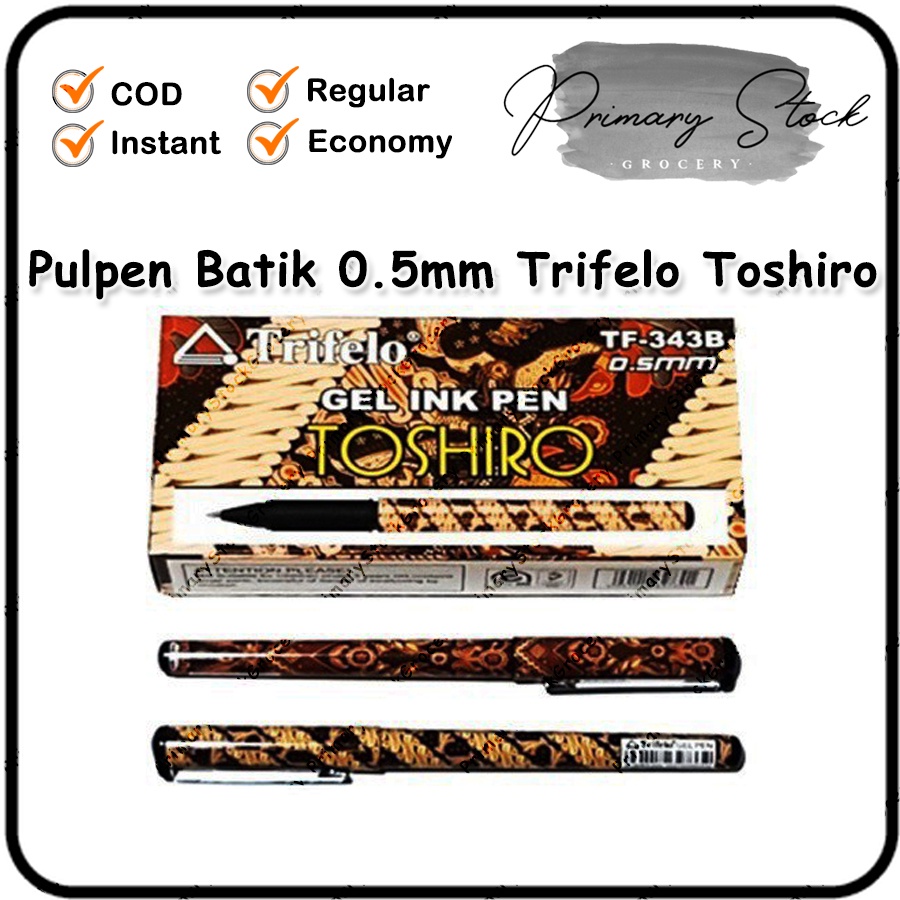 

Pulpen Motif Batik 0.5mm Bulpen Gel 0.5 mm Pena Ballpen Alat Tulis ATK Trifelo Toshiro TF 343B