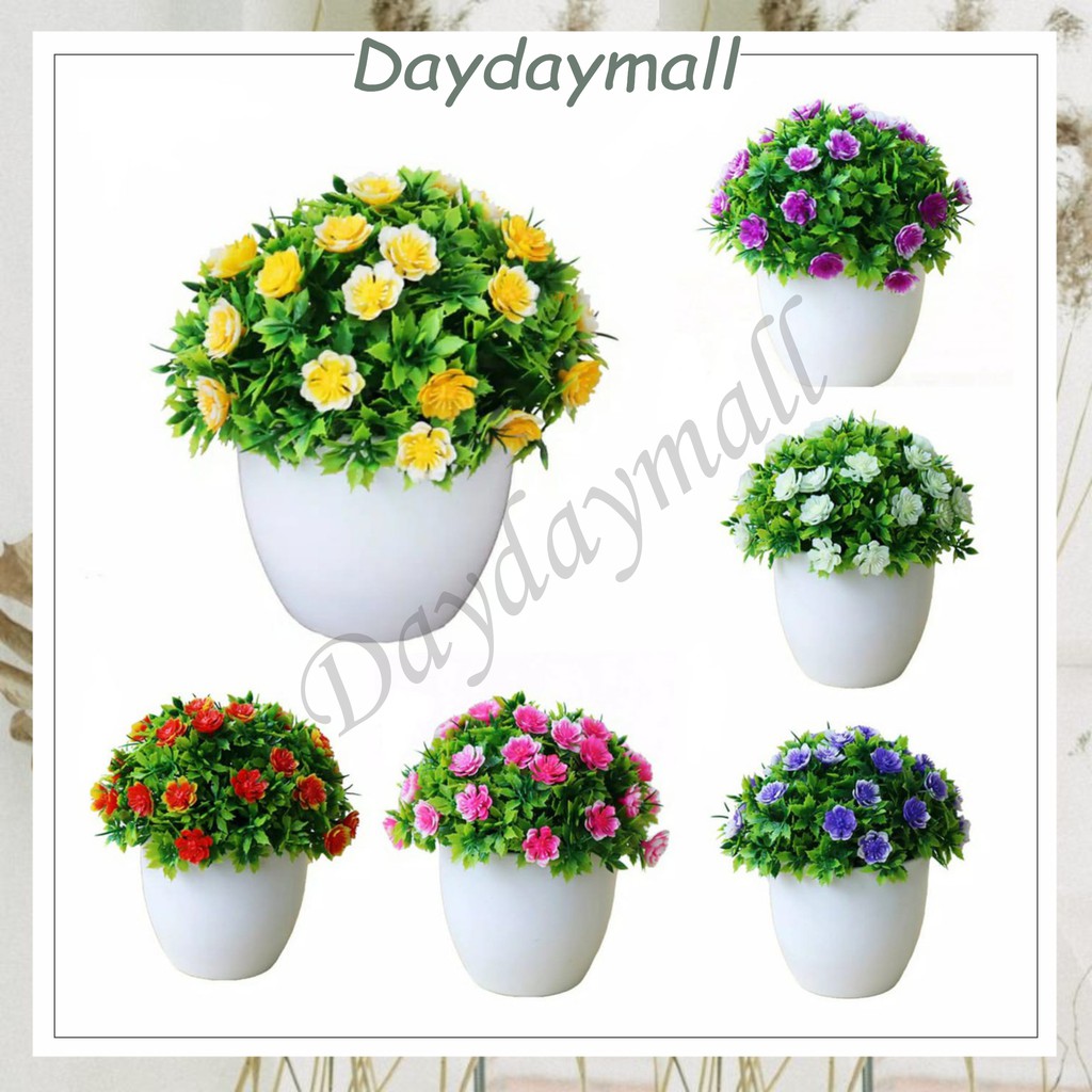 DD216 POT BUNGA Dekorasi Ornamen Tanaman HIAS plastik Pohon Bonsai Artificial Flower cantik import