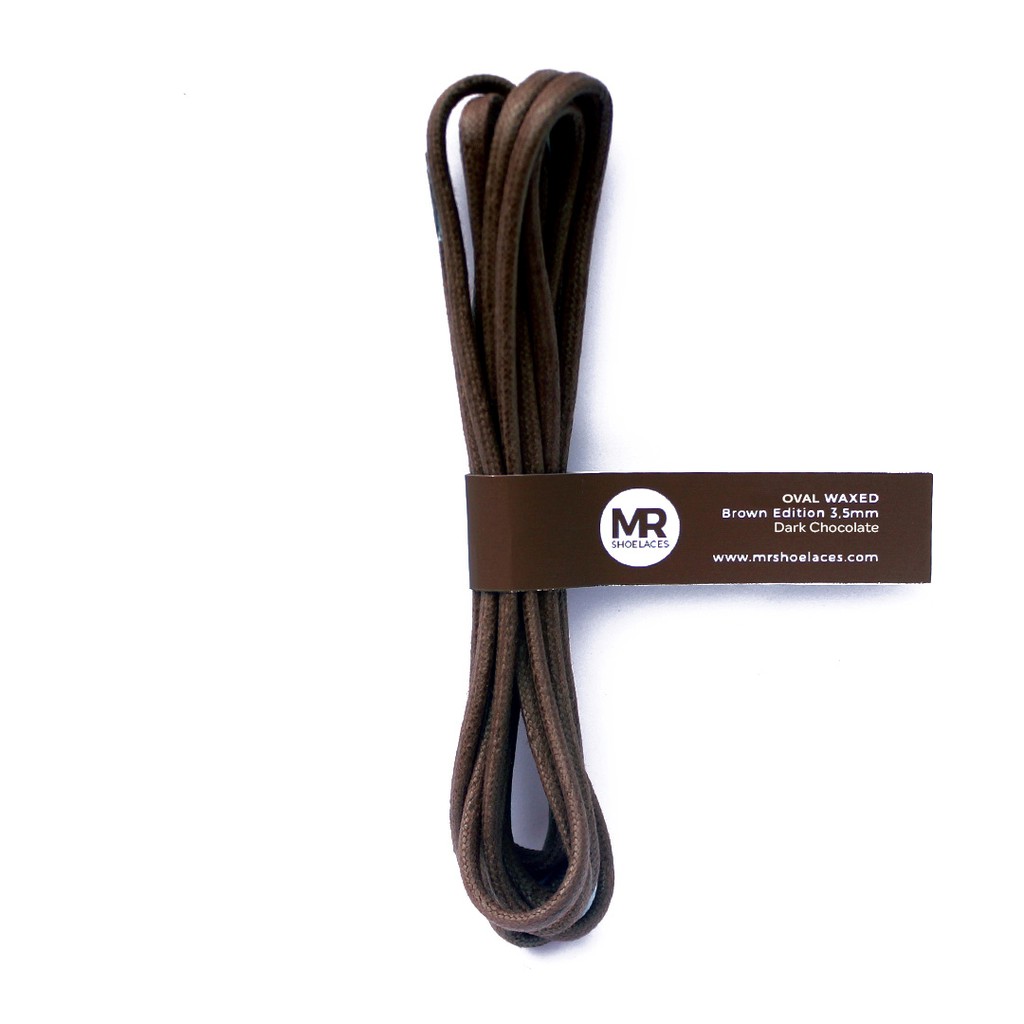 MR Shoelaces FC07 Dark Chocolate Tali Sepatu Lilin Oval 3.5mm (Waxed Laces) 50cm 100cm 120cm 150cm 200cm - Premium Shoelace - Coklat