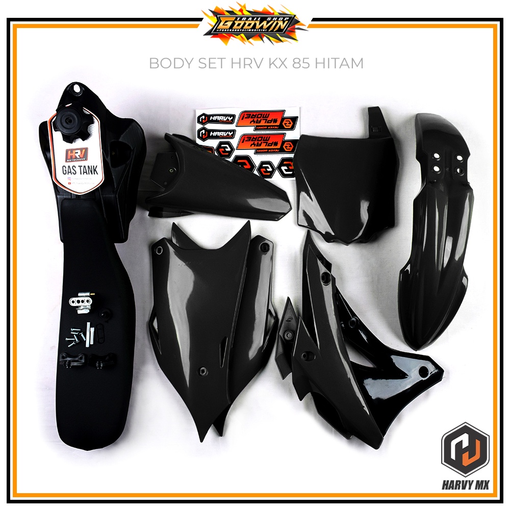 Body Trail Set Bodyset Cover Tangki Spakbor Depan Belakang HRV KX 85 2019 Assy Deltabox Hijau hitam