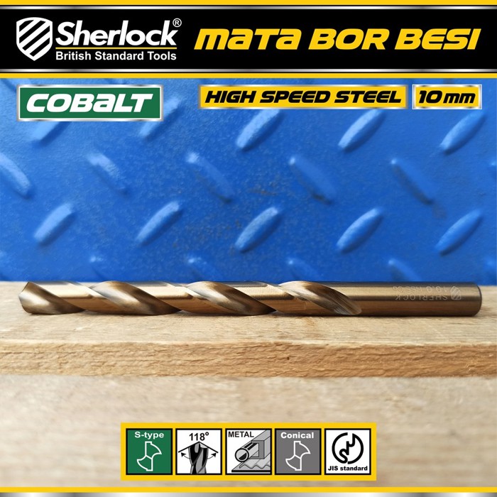 Mata Bor Besi 10 mm / Sherlock JIS Standard High Speed Steel Cobalt (1 Pcs)