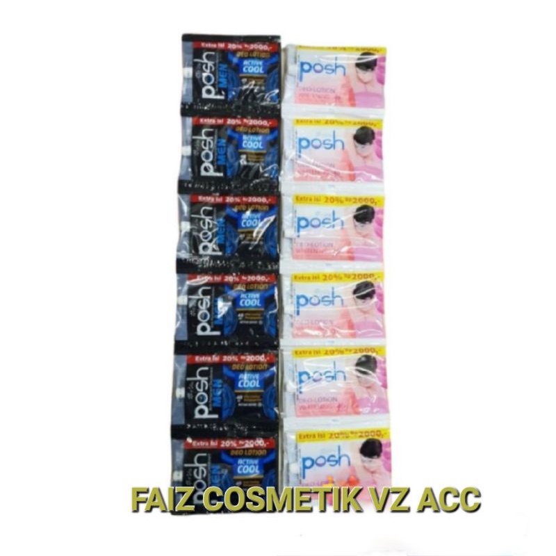 Deodorant Posh Sachet 1 Renteng isi 12 biji/piz(Deodorant women vz men)(utuk saat ini 6+1 &amp; 12+2 hanya sewaktu2 di kasih sama pabriknya)