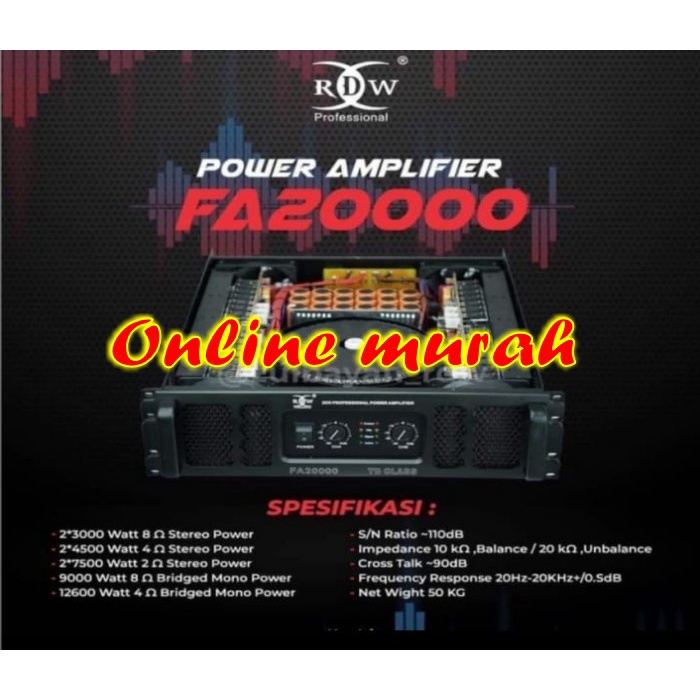 POWER AMPLIFIER 2 CHANNEL FA20000 / FA 20000 RDW PROFESSIONAL