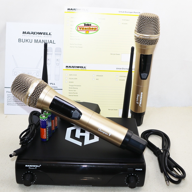 Microphone Wireless Hardwell Champion 1 Mic Werles Mik Wirles Original