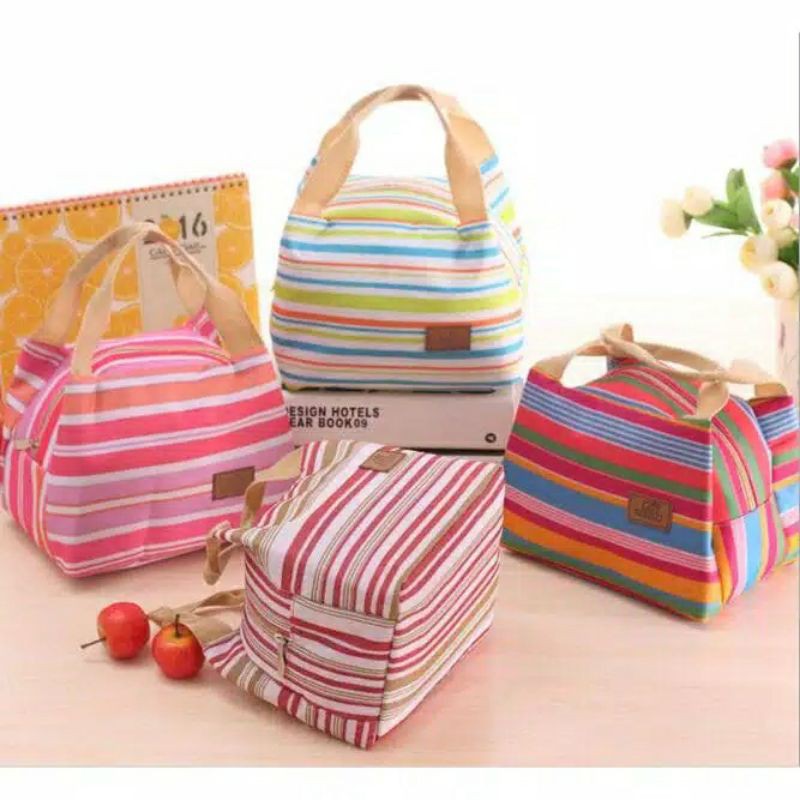 Lunch bag motif lucu/ tas bekal anti bocor dalam lapis aluminium agar makanan tetap hangat/beku