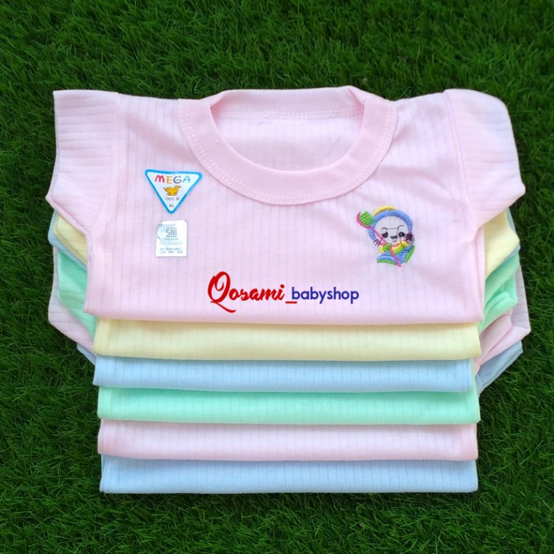 MEGA 6 pcs Kaos Oblong Bayi Murah Newborn SNI