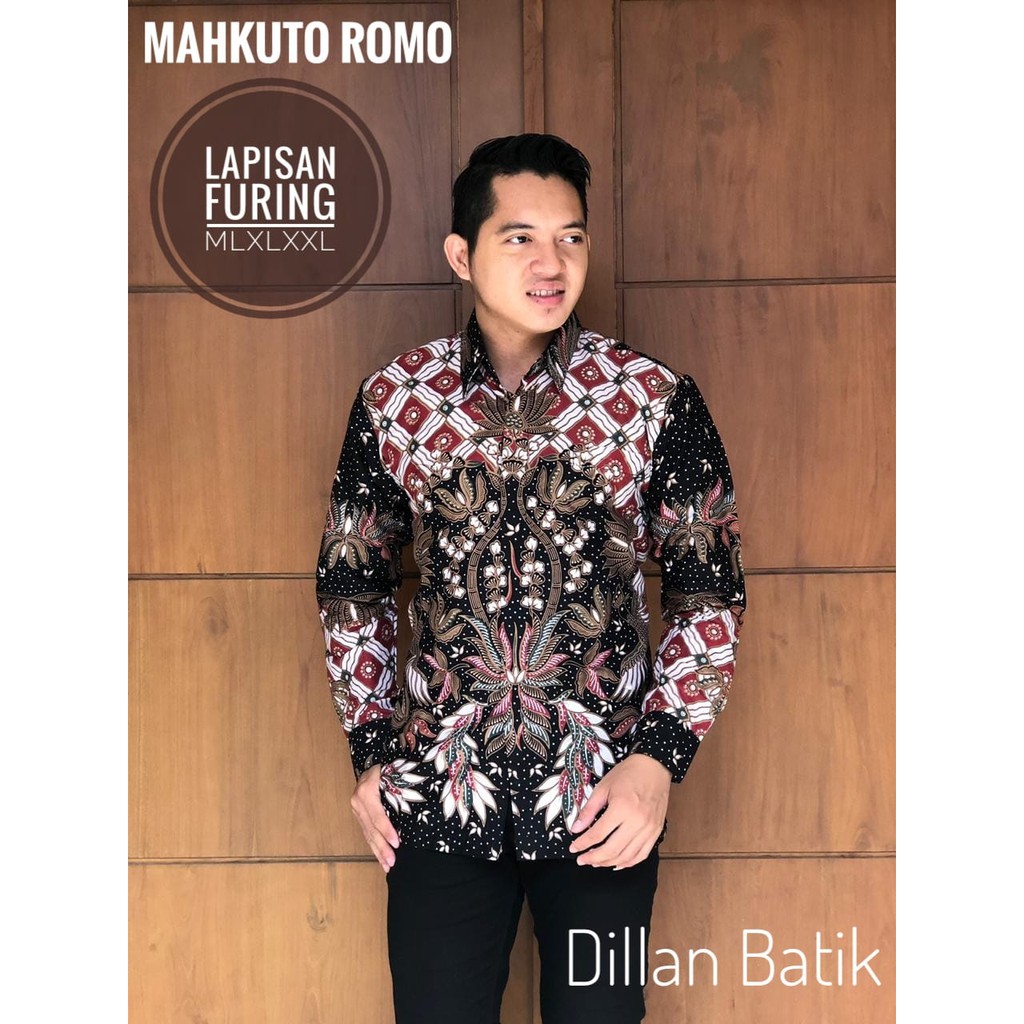 MAHKUTO ROMO DILLAN KEMEJA BAJU BATIK PRIA SOLO LENGAN PANJANG PENDEK LAPIS FURING ATASAN BATIK PREMIUM MODERN KATUN HALUS PEKSI PARANGAN PEKSI RANTE PEKSI TARUNG PEKSI UNGU PRABUSENA PRINGGODANI PISANG BALI SAILENDRA SEKAR JAGAT SETIYAKI SETYO KENCONO