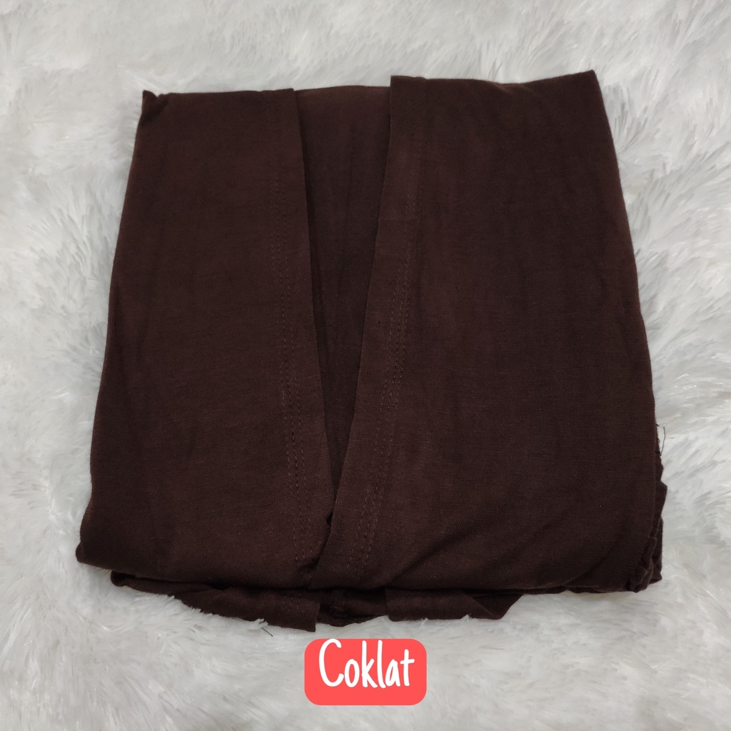 Outer Cardigan Spandek Rayon Polos Wanita Jumbo Premium Terbaru Size XL-L4 Adem Halus-Coklat
