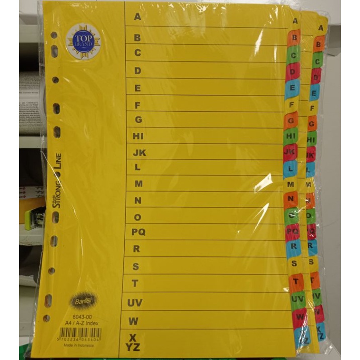 

Bantex Divinder A4/ A-Z Index Strong Line 6043-00/Pembatas Ordner