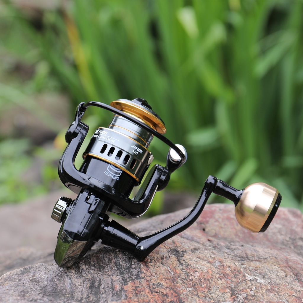 Spinning Fishing Reel 12 BB dengan gear ratio tinggi 5.2:1 Dan EVA/Metal Handle untuk alat pancing air tawar Hadiah umpan ekstra