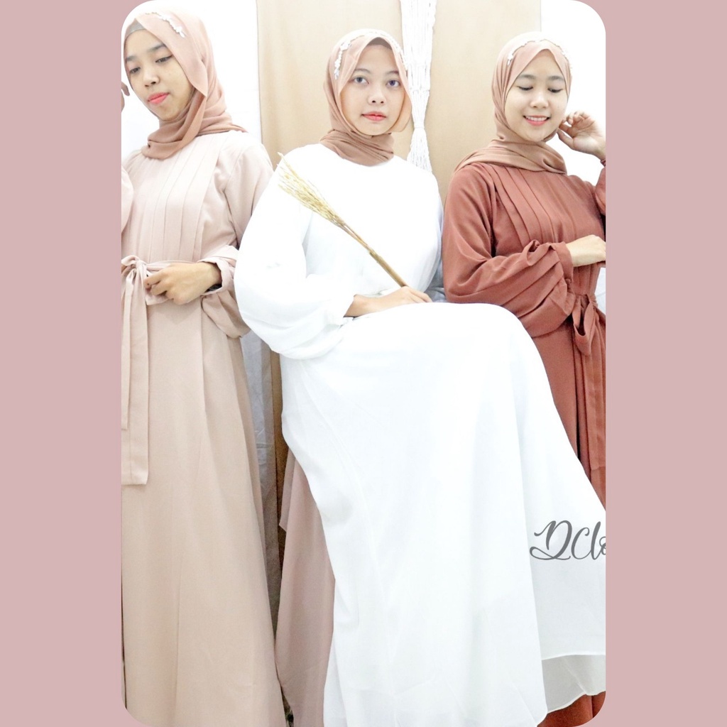 Yama Long Dress Jumbo  Muslim Wanita Remaja polos Terbaru  Gamis Ceruty Arab Malaysia Kondangan