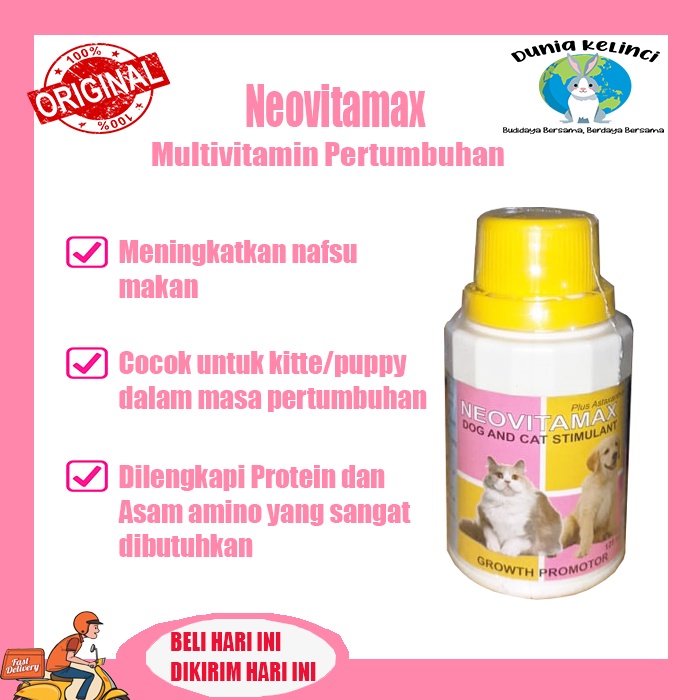 Multivitamin  Kucing Neovitamax 125 ml pertumbuhan kucing