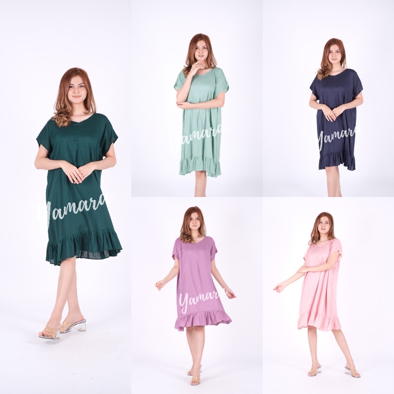 LUNA DRESS | Daster Polos Busui friendly jumbo LD 120cm