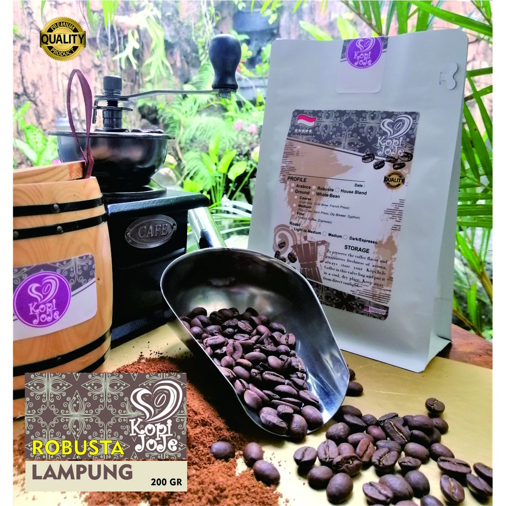 

KOPI ROBUSTA LAMPUNG NATURAL (SPECIALTY COFFEE) - 200GR KOPIJOJE