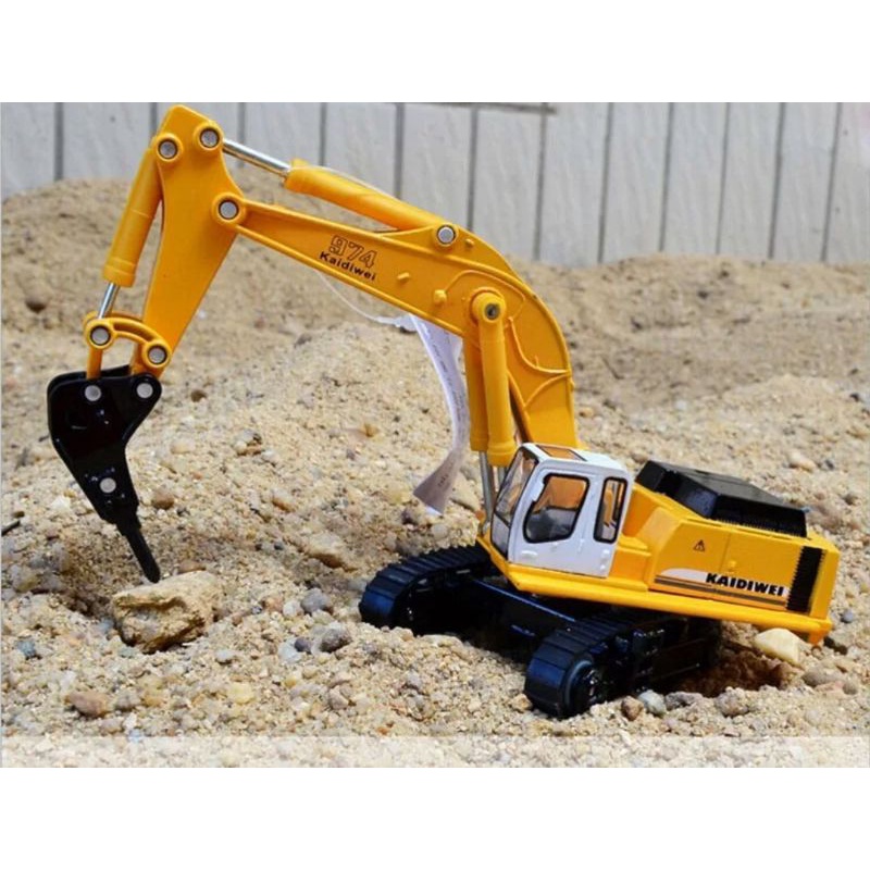 Miniatur Alat Berat KDW Hammer Excavator Diecast Kaidiwei Skala 1:87