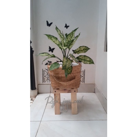 STANDING POT SINGLE / STANDING FLOWER / RAK BUNGA KAYU / DEKORASI