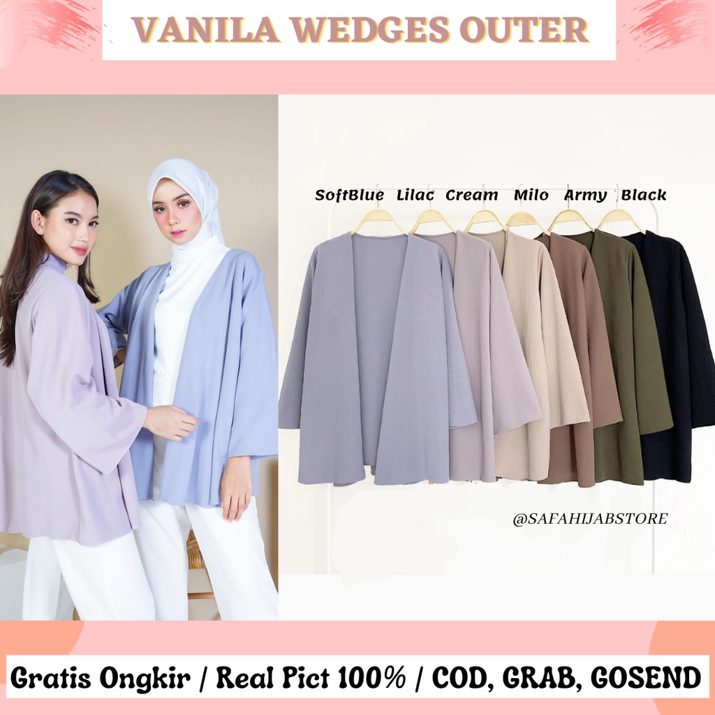 VANILA OUTER WEDGES / WAFFLE OUTER / ATASAN WANITA / ATASAN KERJA