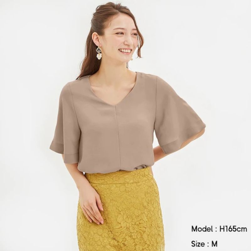 UNIQLO GU Flare Sleves Blouse Wanita Branded Original