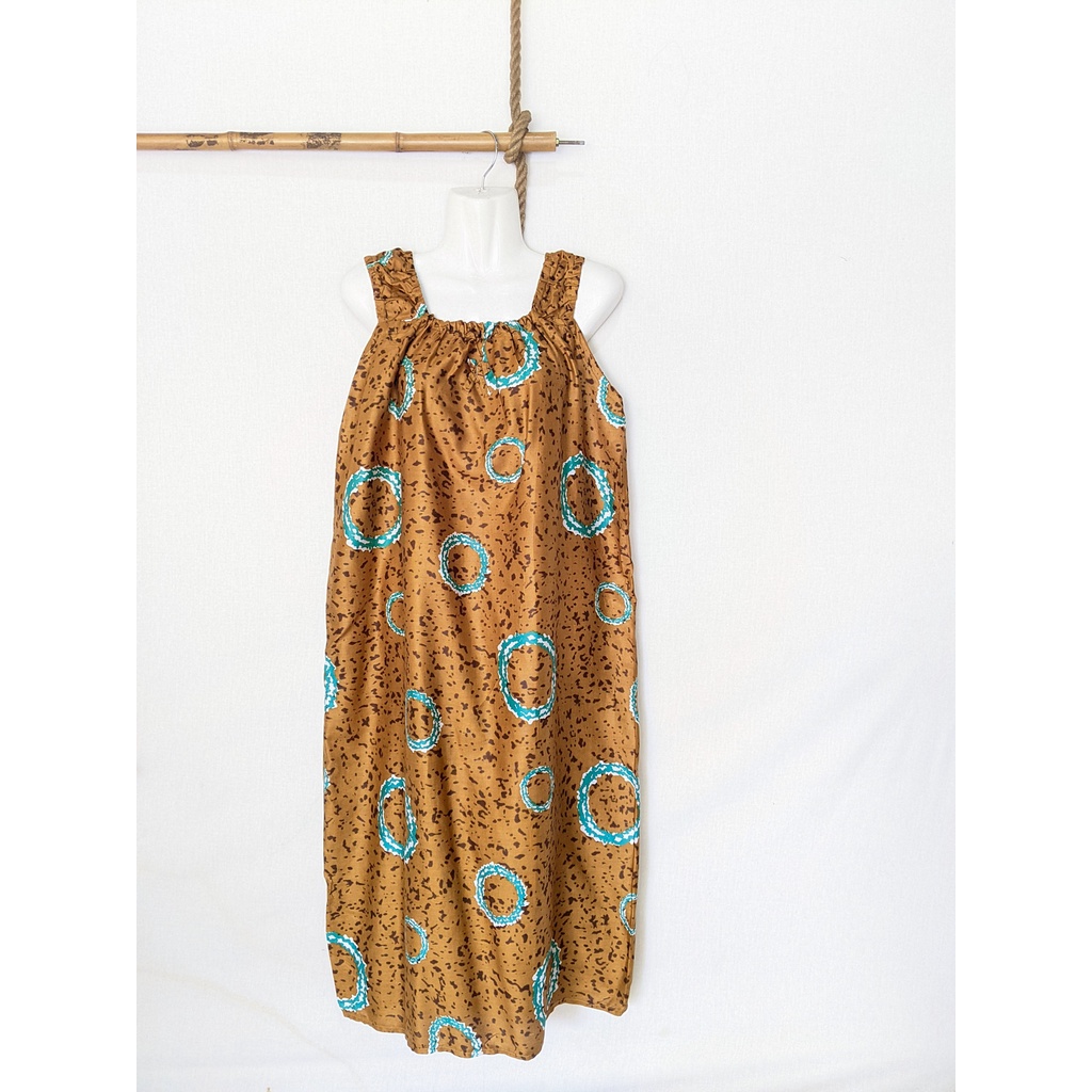 Daster Yukensi Jumbo LD 120 Baju Tidur Tanpa Lengan Tali Satu Kimono Sleepwear-ring brown