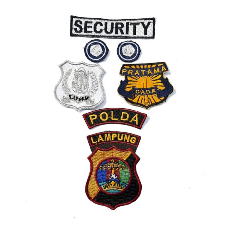 Atribut Security lengkap / badge security lengkap ( logo daerah sesui keinginan )