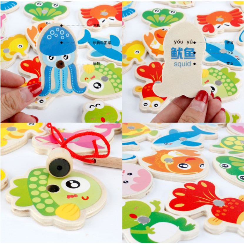 TweedyToys - Mainan Pancing Ikan Kayu Dus Premium