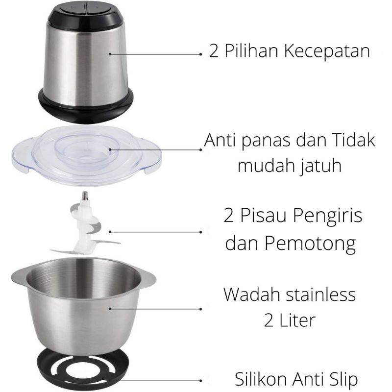 [ BISA COD ] Blender Daging MJ Cooper bahan Stainless Steel