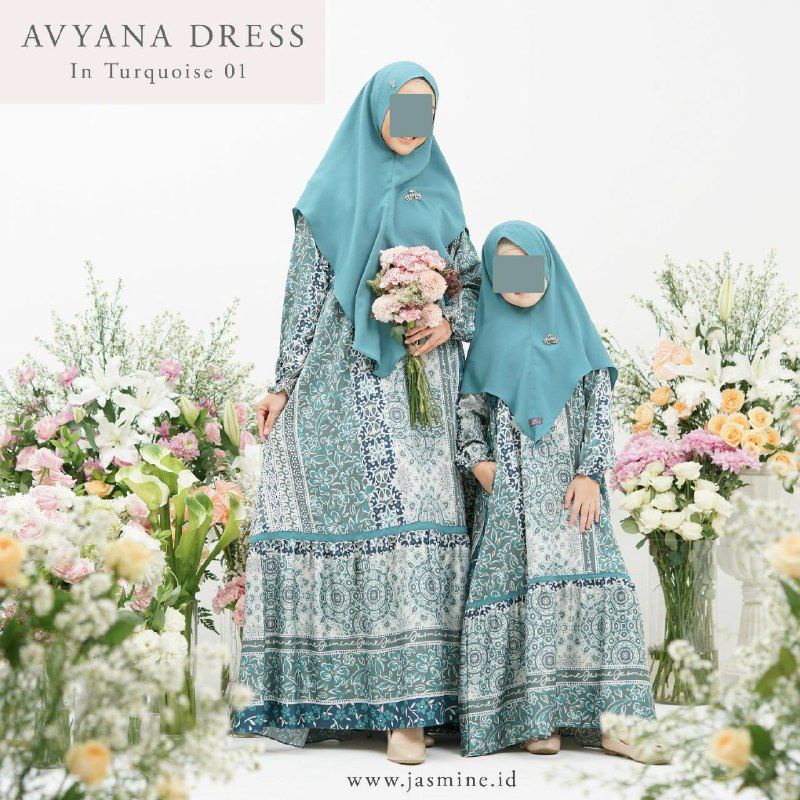 AVYANA KIDS dress | By JASMINE Lidiahadiwinoto ORI Turquide gamis motif printing