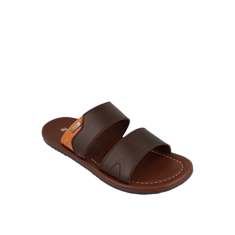 SANDAL SLIDE PAKALOLO PRIA ORIGINAL CASUAL KULIT ASLI COKLAT PB50