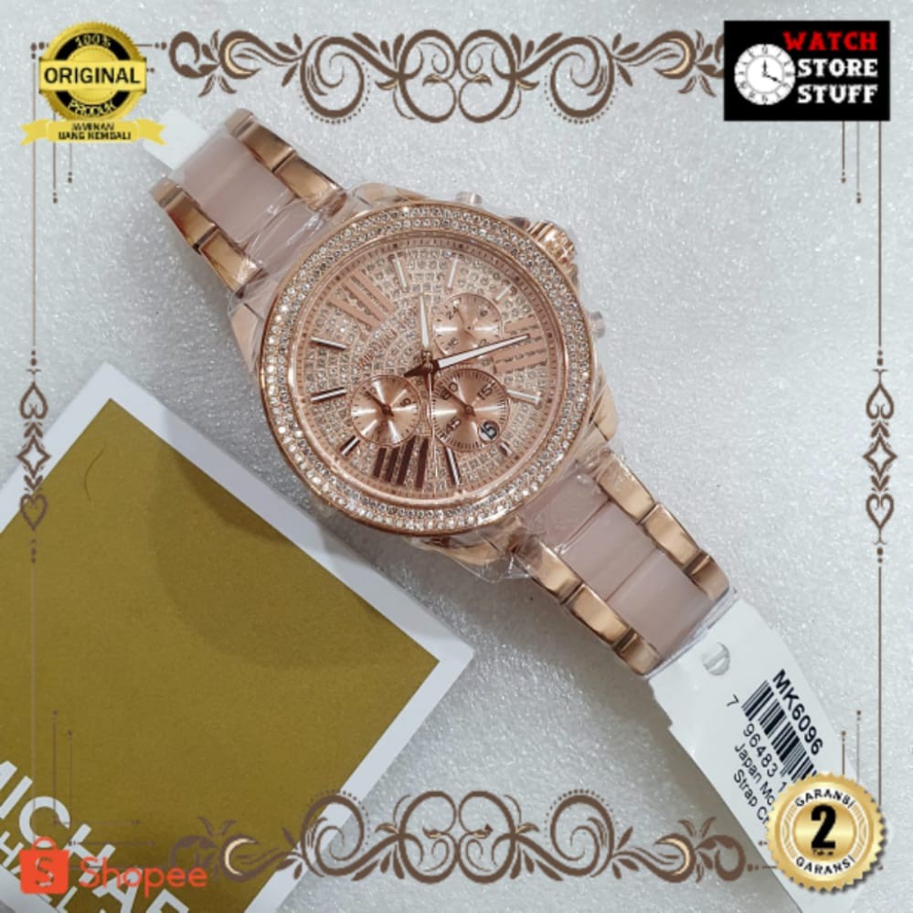 JAM TANGAN PRIA WANITA | RANTAI | KULIT | KARET | MURAH | WANITA MICHAEL KORS MK 6096 STRAP STAINLES