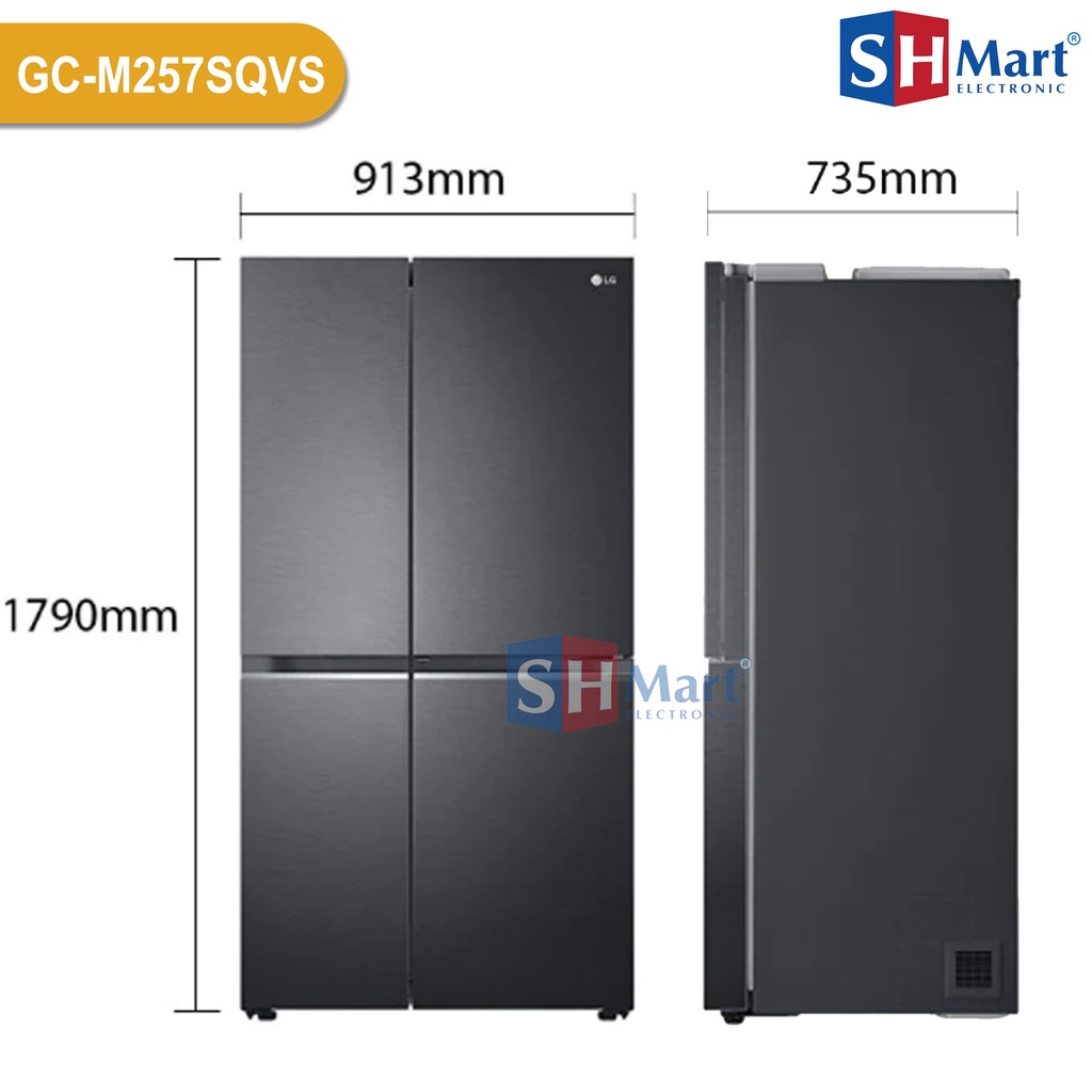 KULKAS LG SIDE BY SIDE GC-M257SQVS / GC-M257SQVS KAPASITAS 694 LITER DOOR IN DOOR  SMART INVERTER GARANSI RESMI