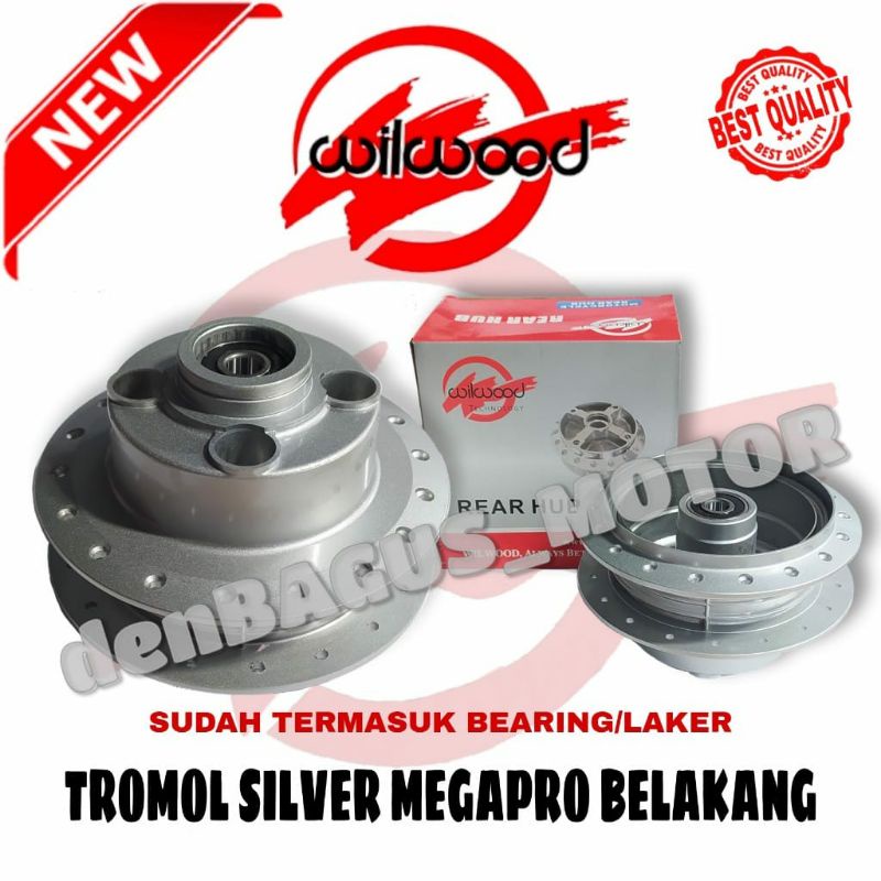 TROMOL BELAKANG MEGAPRO SILVER WILWOOD/TROMOL MEGAPRO REAR WILWOOD