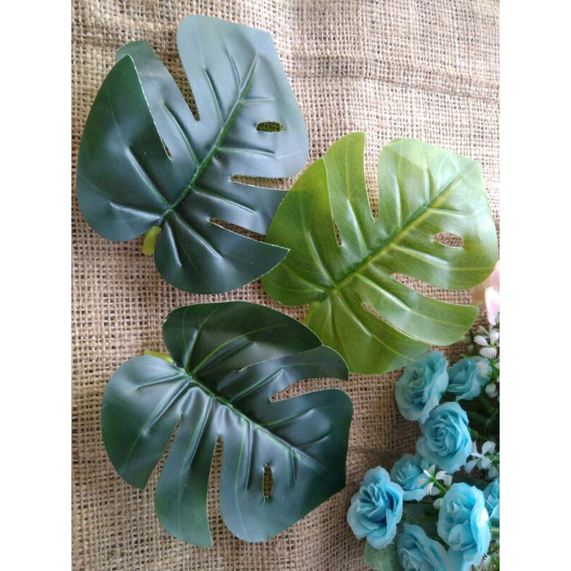 DAUN MONSTERA ARTIFICIAL untuk hias mahar seserahan hantaran