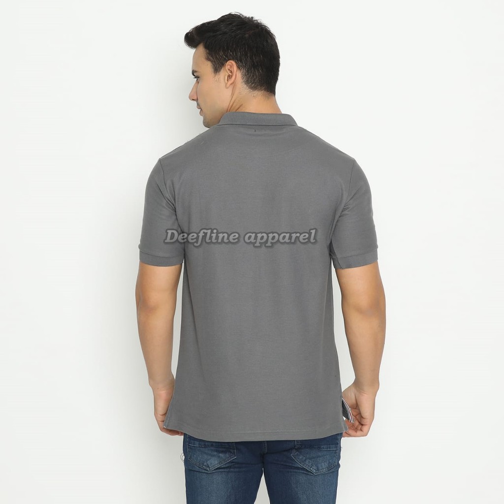 DEEFLINE polo shirt  pria -  kaos kerah katun grey  - kaos kerah wangki