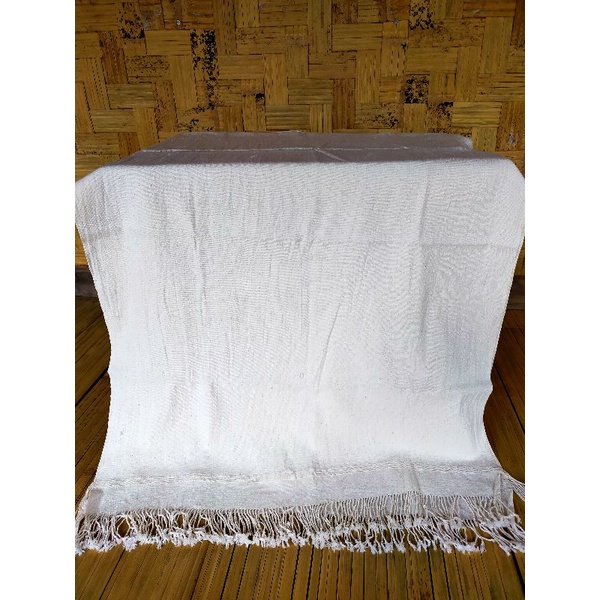 Tenun Baduy Polos Syal Original Ukuran 190 X 65Cm Putih