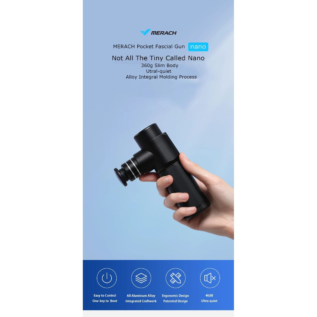 XIAOMI MERACH Nano Pocket Fascia Gun Muscle Relaxation Massager - Mesin Pijat Ukuran Mini ala XIAOMI