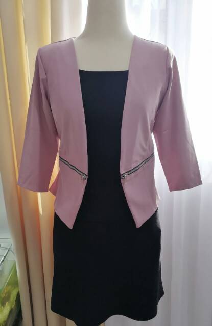 Blazer Side Zipper tangan 3/4 All Size