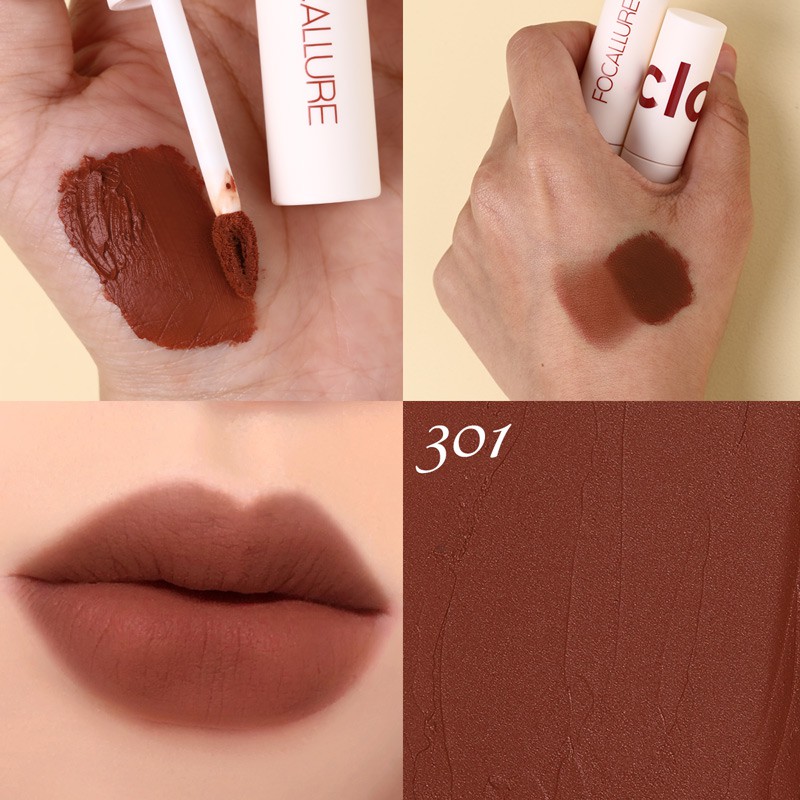 【BPOM】FOCALLURE Lipstik Cream Velvet-Mist Matte Lip Clay #JasmineMeetsRose Kosmetik Bibir-#301