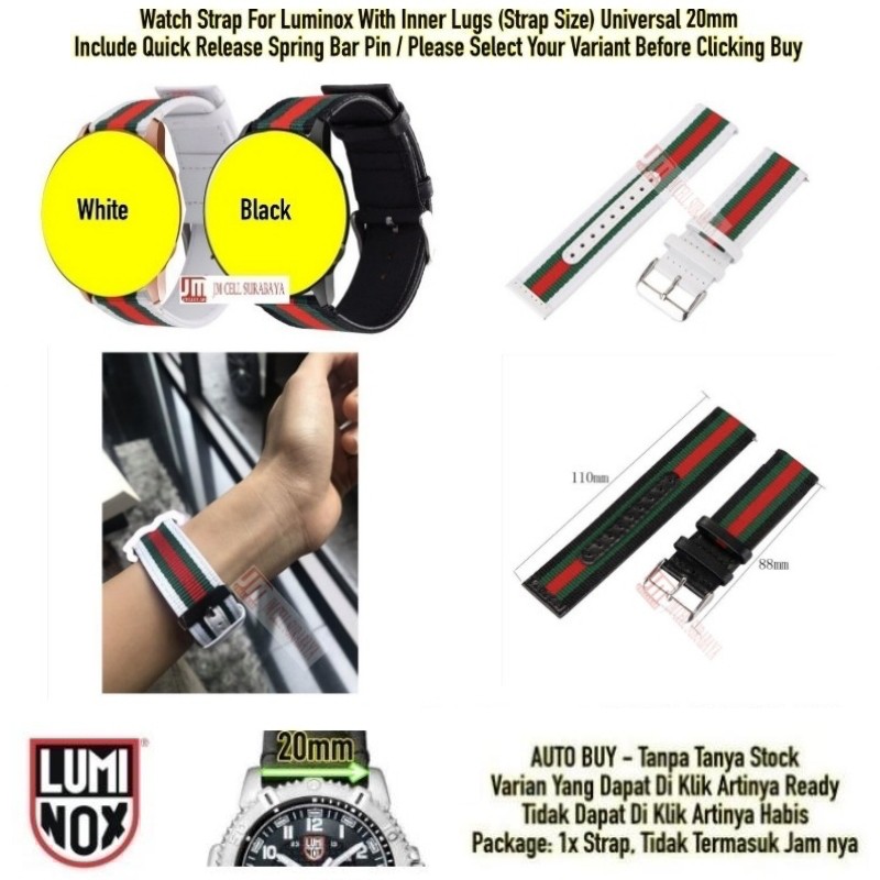 Tali Jam Watch Strap Luminox Size 20mm Universal - Retro Nylon Kanvas