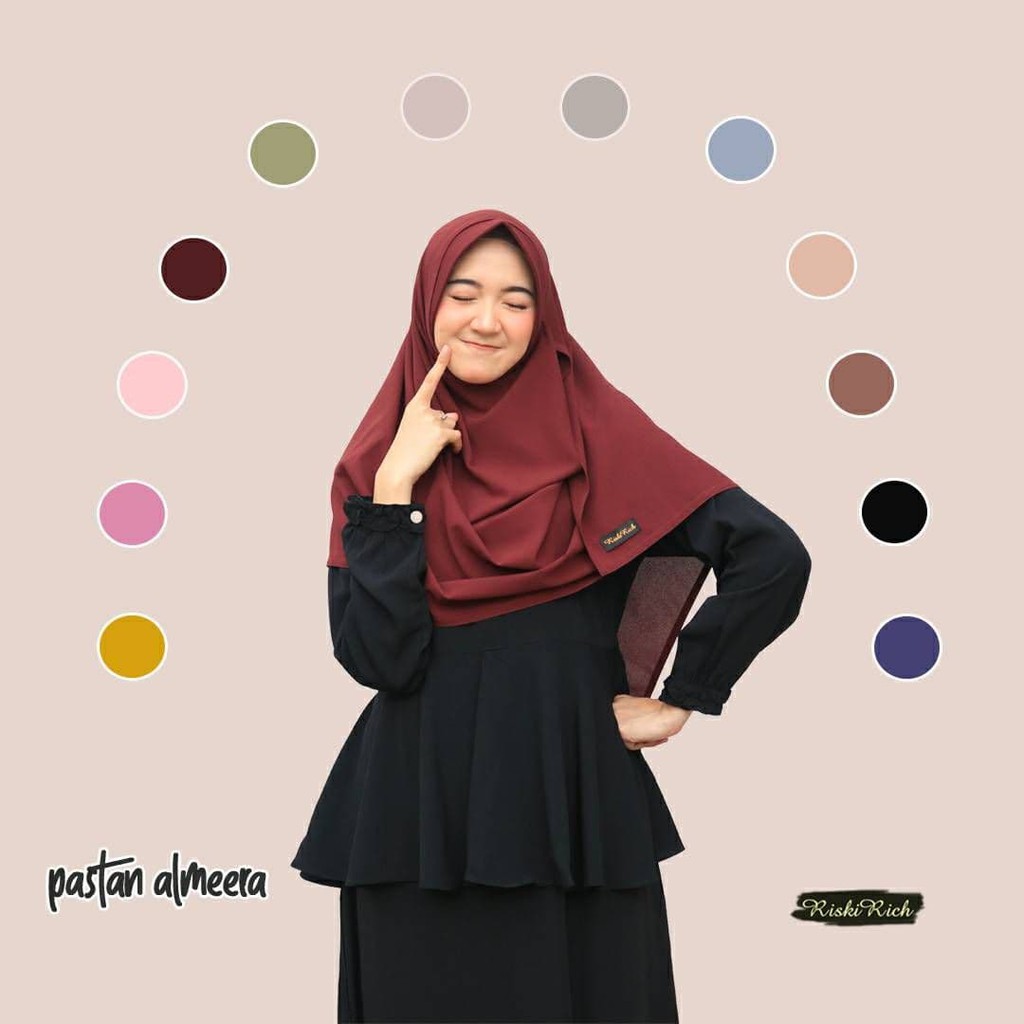 Riskirich ALMEERA Hijab Pashmina Instant Crepe