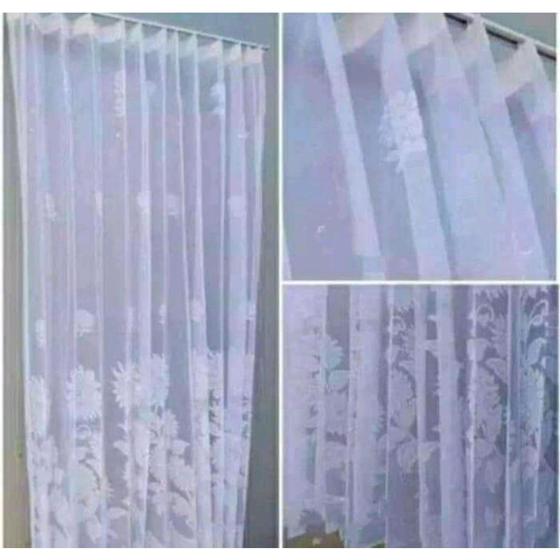 vitras bunga polos tirai jendela vitras puring plisket gorden tipis