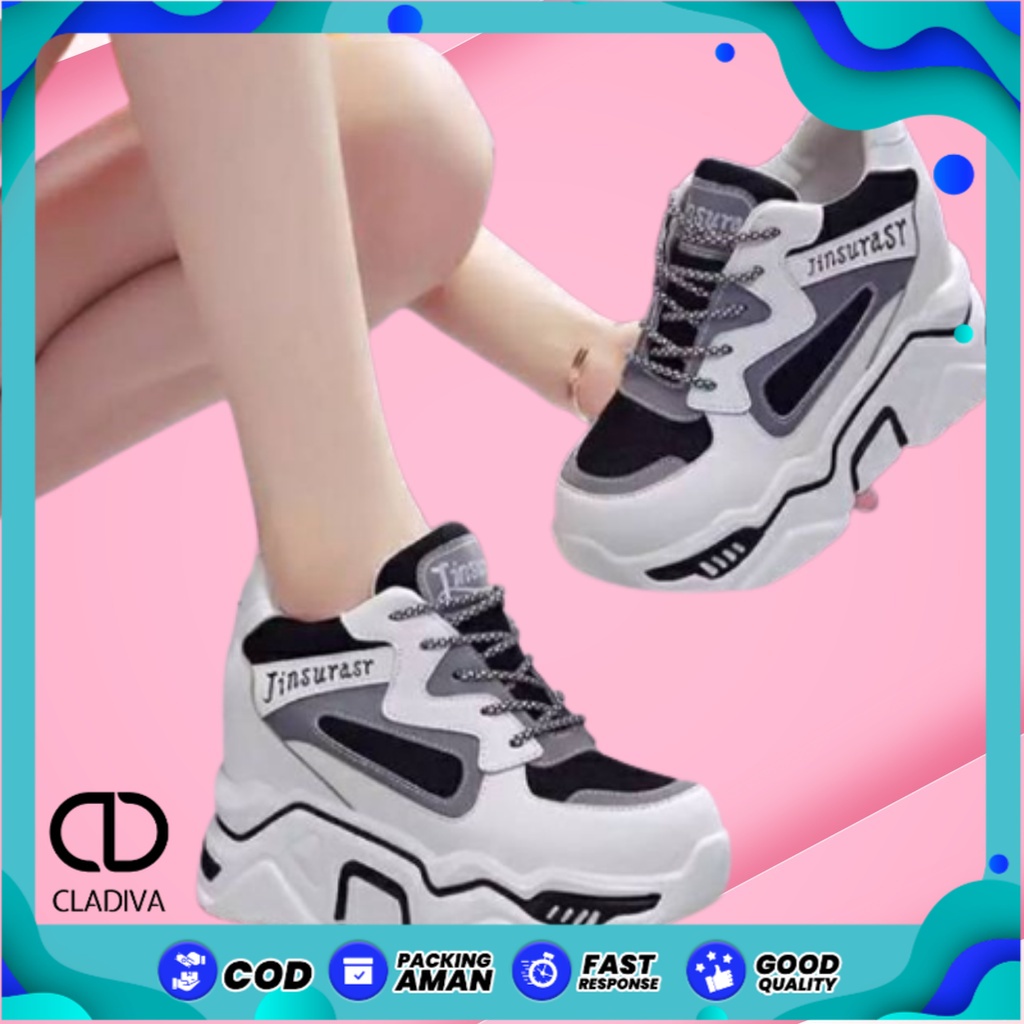 Sepatu Wanita Sneakers Tali Gaya Korea Jinsurast Spatu Snekers Korean Style Shoes Shoe Seoatu Perempuan FSH146 Cladiva